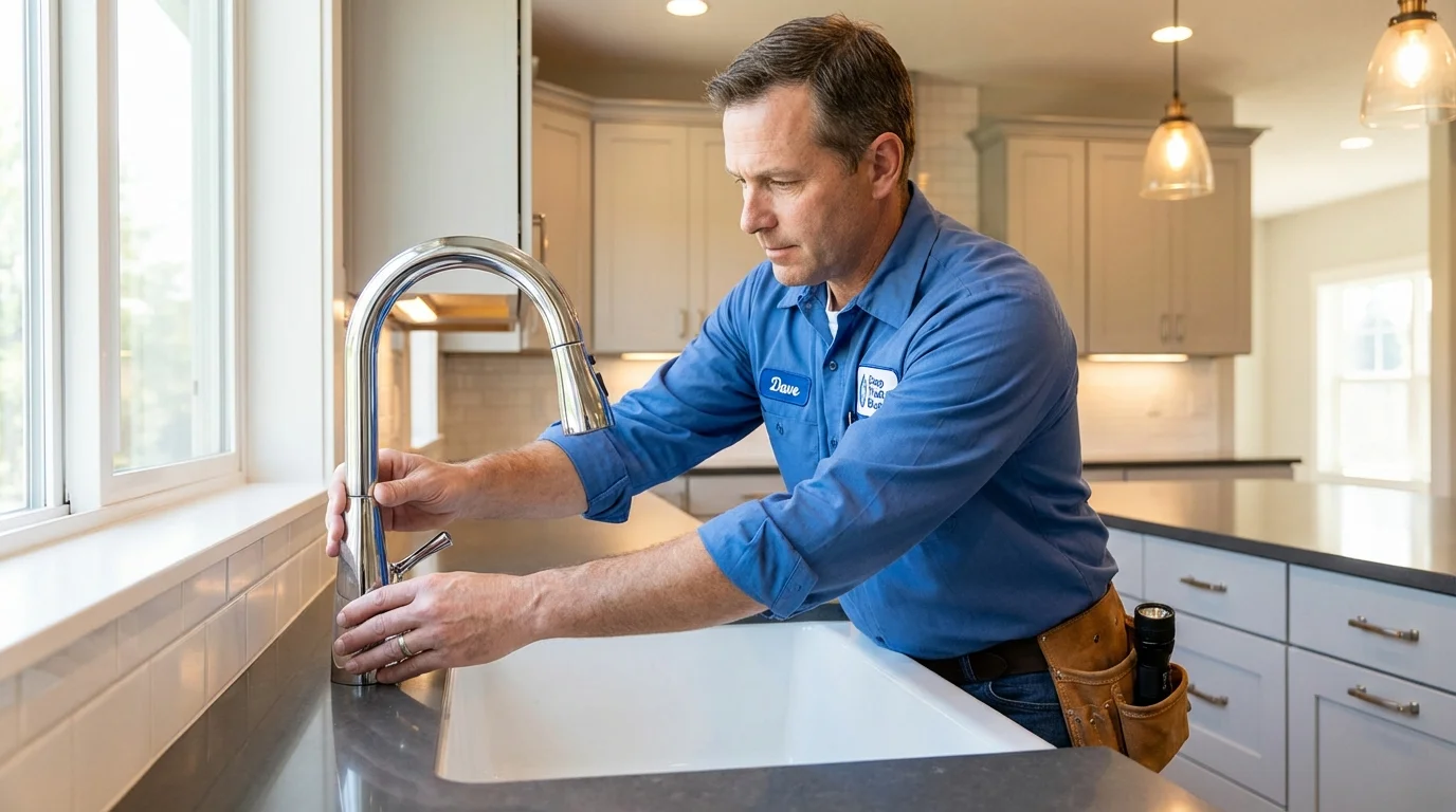 Kitchen faucet installation by Johns Plumbing LLC in Woodbury Heights